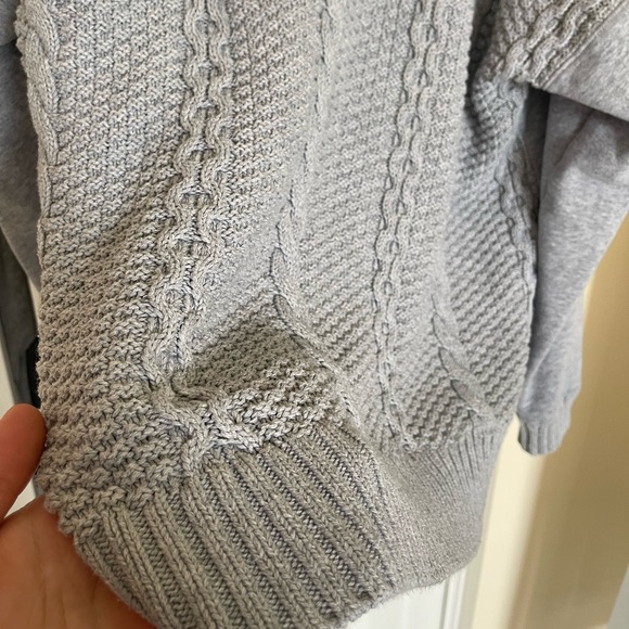 Karl Lagerfeld Women's Gray Zip-Up Hoodie with Embroidered Patches, Back Knit - Picture 7 of 7